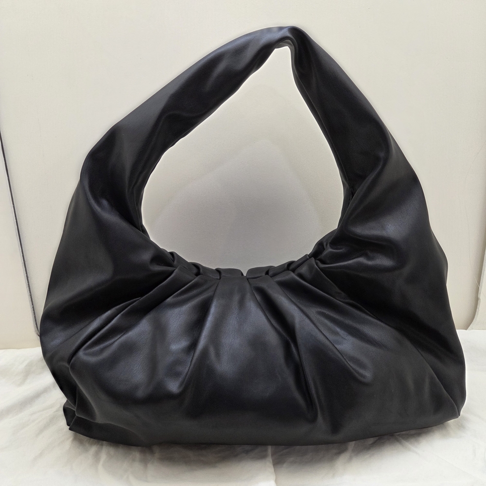 Like New Black Faux Leather Shoulder Bag
